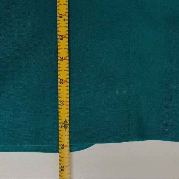 Vintage Tan Jay Div of Nygard Linen Blend Teal Open Front Blazer Jacket Women 12 - Picture 11 of 13